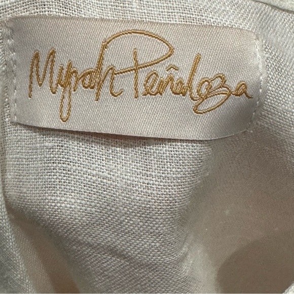 Myrah Penaloza La Mexicana Playsuit Linen Handmade One Size Pockets Boho - Picture 6 of 8